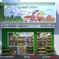 Thiết kế nội thất cửa hàng thực phẩm sạch Funny Farm – Đống Đa, Hà Nội